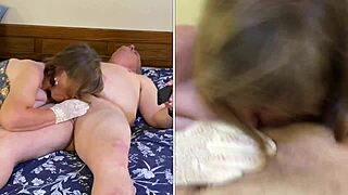 granny carmen deepthroats cock swallows cum 😍🍆💦