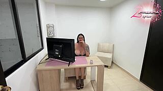 FUCK YES! Curvy Latina Boss Swallows My Cum After Office Quickie!