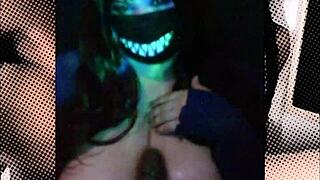 can this fat goth milf handle that huge dildo?