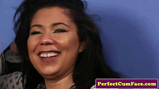 UK Babe Sucks Cock Hard for Voyeur Facial Cumshot!