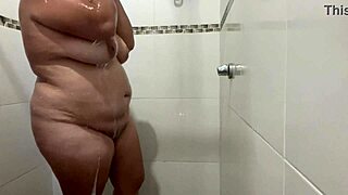 latina teen lifts arms huge tits harden naked delight