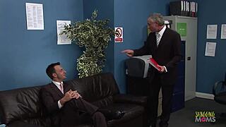 office milfs fuck bosses on couch hot!