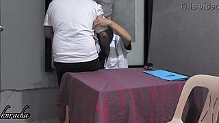 lady doctor squirts on lucky patient's cock in hospital roleplay.