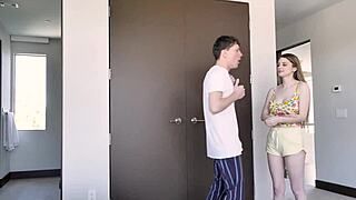 hey step sis helps bro with hard creampie when mom's away horny