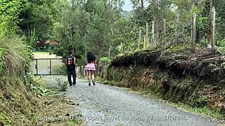 milf's wild reaction to stranger groping her fat ass outdoors