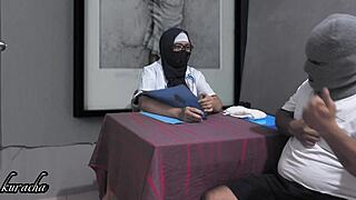 lady doctor squirts on lucky patient's cock in hospital roleplay.