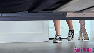 Stuck Under Bed Leads to Wild Family Gangbang Fuck Fest with Cosplay Twists