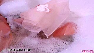 Gorgeous Brunette Takes Steamy Bath