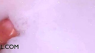 Gorgeous Brunette Takes Steamy Bath