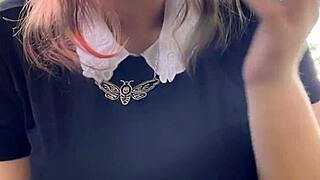 Alt Milf Smokes Thong Panties Backyard Neighbor