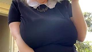 Alt Milf Smokes Thong Panties Backyard Neighbor
