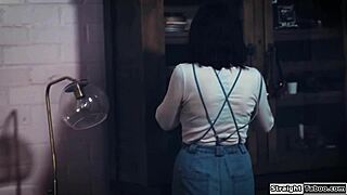 stalker grabs milf shoves huge cock deep in her shaved pussy