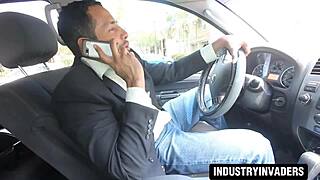 mandy haze slurps boss's huge cock deepthroat in sloppy cfnm blowjob