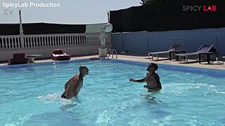 pool dp thrills husband in cuckold watch