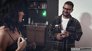 stalker grabs milf shoves huge cock deep in her shaved pussy