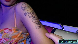 Big tits thai milf picked up in tuktuk for hard amateur fuck!