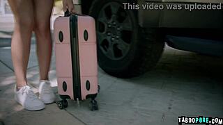 Rissa May shocked as family claims her asshole with strap-on anal