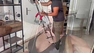 Technician falls into my trap and wrecks my slutty pussy with his huge cock