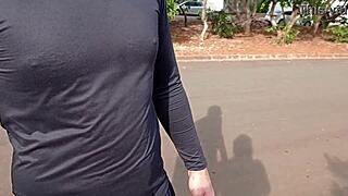 Married Latina Pays Daytime Street Blowjob to Stranger's Monster Cock