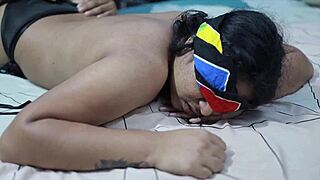 BLINDFOLDED INDIAN COUPLE'S BIKINI FUCK EXPLODES IN PASSIONATE GAPE!