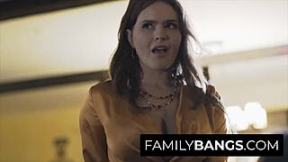 whoa, exotic stepaunt krissy lynn surprises stepnephew jake adams in hot lingerie ride