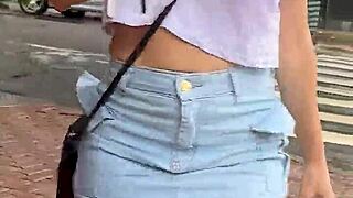 brazilian carnival flashing milf goes wild wet in tiny top!