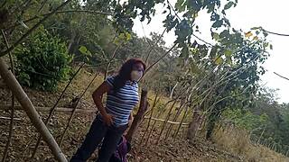 my stepmom slut wanders jungle hunting cock for outdoor pounding fuck