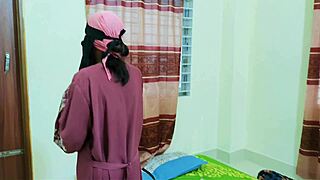 Step-Sis Hijabi College Friend Bent Over Fucked Hard in Room by Daddy