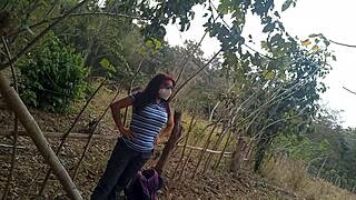 my stepmom slut wanders jungle hunting cock for outdoor pounding fuck