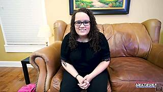 petite brunette harper auditions deepthroat rimjob wet pussy facial cum swallow