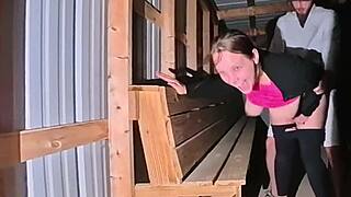 curvy wife caught flashing big ass bent over for rough park doggystyle pounding