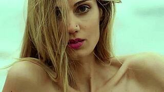 skinny italian milf francy torino strips naked on beach showing small tits and pussy