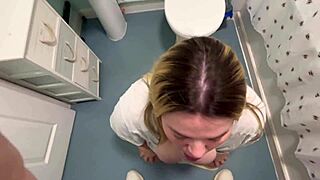 Happy Birthday Humming Blowjob Covers Her in Daddy Cum!