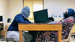 Coworker, vibe my hijab pussy with favorite toy!