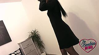 Yenifer's Slim Waist Brunette Milf Sucks Veiny Cock in Lingerie Frenzy!