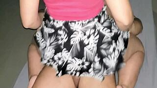 Sexy Housewife Rides Husband's Cock Missionary to Massive Creampie