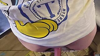 wet pussy clings tight to cock in panties cum