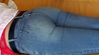 Full loads blasting stepmom's big ass with panties up and jeans down!