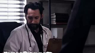 Cuckold husband watches wife pussy creampied by doctor patient.