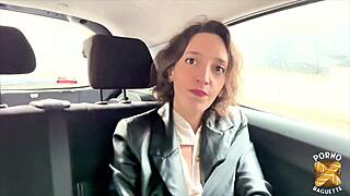 Lena Belle swallows tattooed brunette cock eagerly