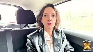 Lena Belle swallows tattooed brunette cock eagerly