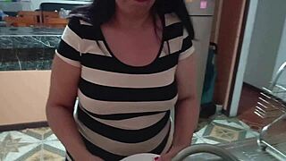 What if stepmom sneaks kitchen sex with stepson while dad's clueless?