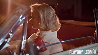 polina's petite ass striptease atop car rips clothes wild!