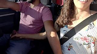 argentinian milf teen masturbates big cock in taxi for uber fare