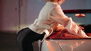 polina's petite ass striptease atop car rips clothes wild!