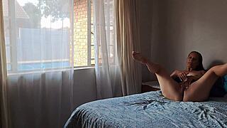 cheating wife rides pool boy cock behind husband's back