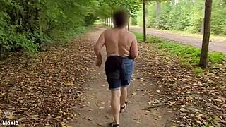 busty milf flashes huge saggy tits outdoors publicly