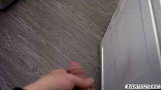 Hot Milf Linzee Ryder's Wet Blowjob and Titty Fuck in Kitchen