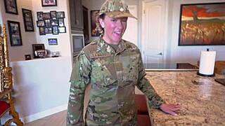 Horny Military Stepmom Lola Maverick Uniform Boot Fetish Return