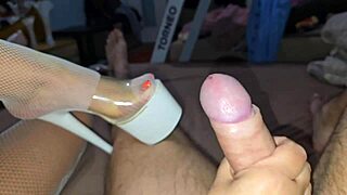 pregnant stripper milf in lingerie heels strips for taboo son fuck